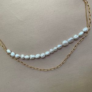 Anthropologie Pearl Layered Necklace